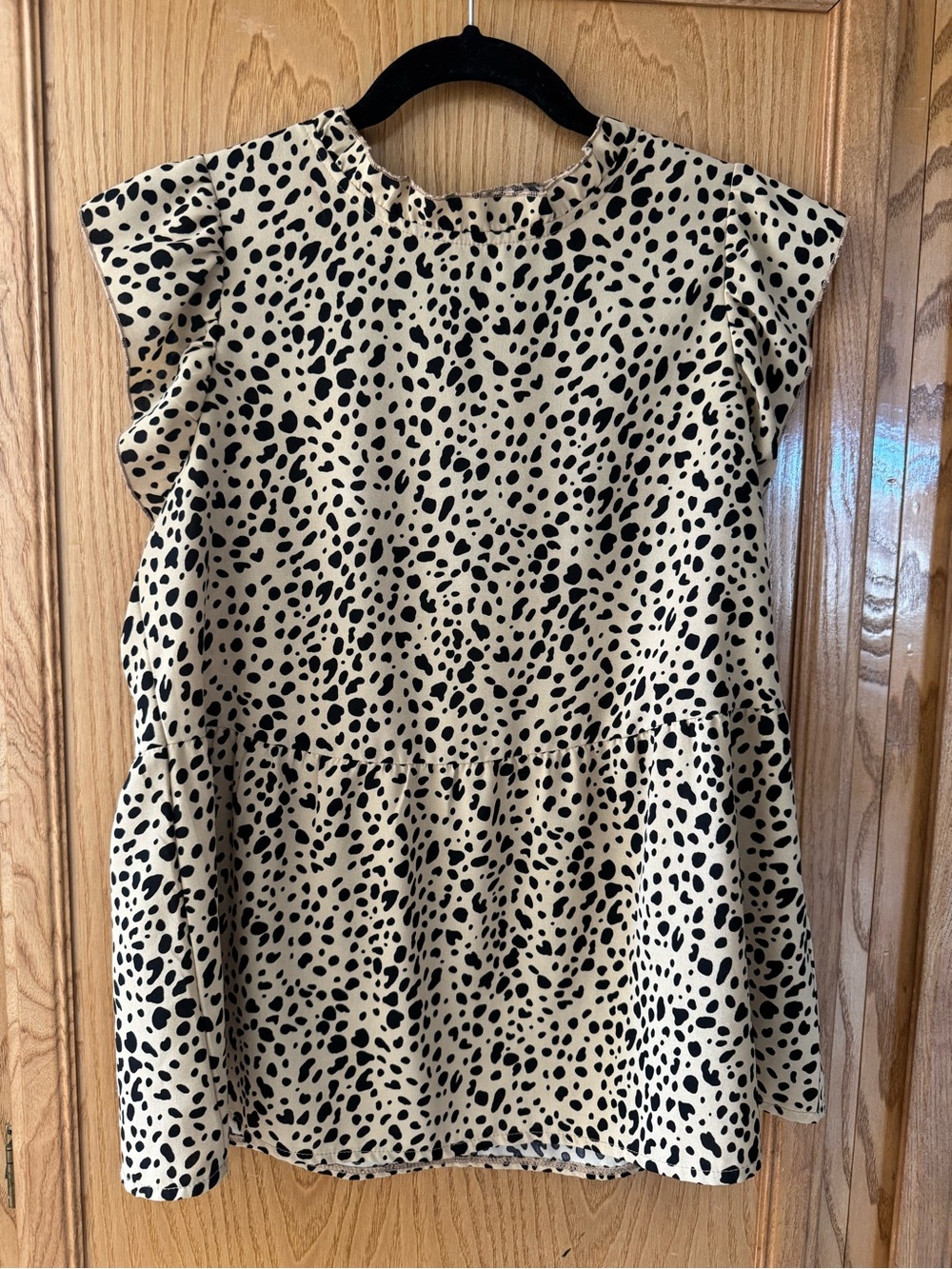 Cream & Black Animal Print Top